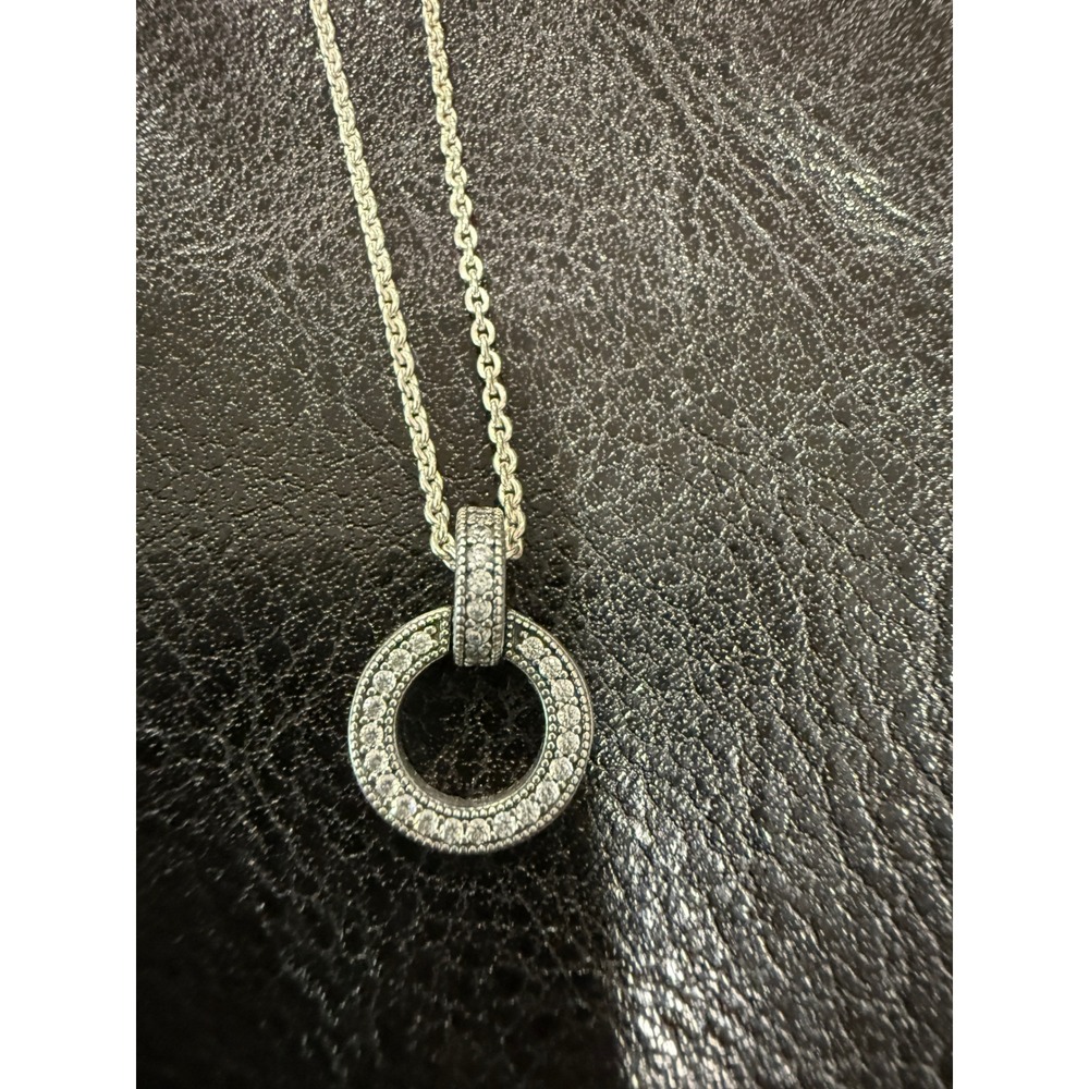 Pandora Hearts of Pandora Reversible Circle Pendant Necklace 925 Silver